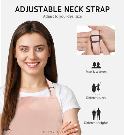 Syntus Apron for Men Women, Adjustable Cooking Kitchen Chef Aprons - Image 4