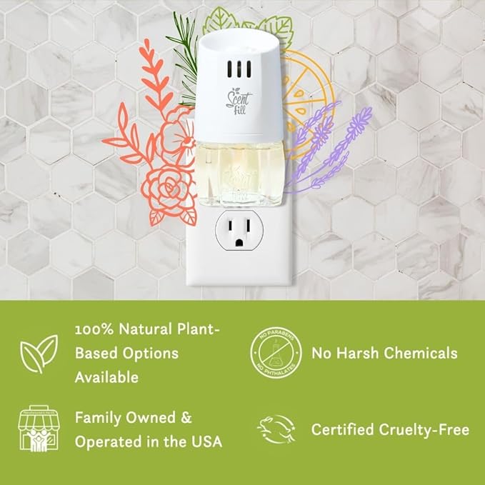 Scent Fill 100% Natural Vanilla Peppermint Plug in Air Freshener, Scented Oil - Image 9
