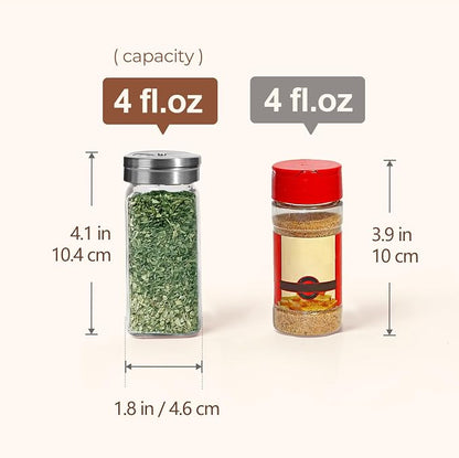 ComSaf Spice Jars with Shaker lids Adjustable, 4oz 6PCS, 9 DIY Labels, Spice - Image 3