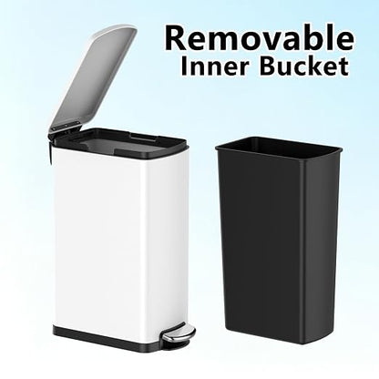 Garvee Slim Kitchen Trash Can 8 Gal, Skinny Stainless Steel Garbage Can - Image 3