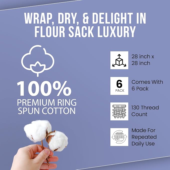 WHITEWRAP Flour Sack Towels| Tea Towel - Image 6
