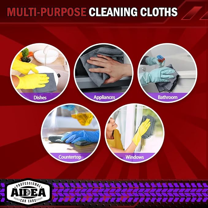 AIDEA Microfiber Cleaning Cloth Grey 20PK, Micro Fiber Cloth - Image 7