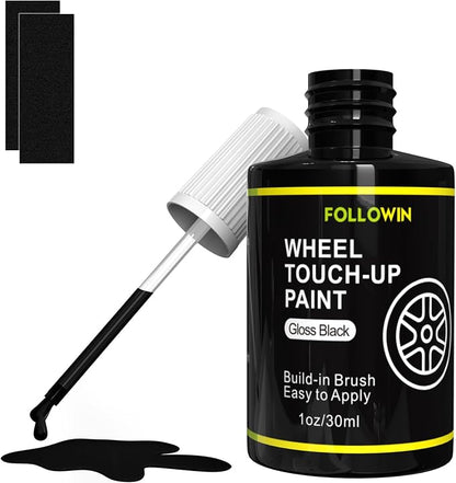 FOLLOWIN Gloss Black Rim Touch Up Paint by FOLLOWIN