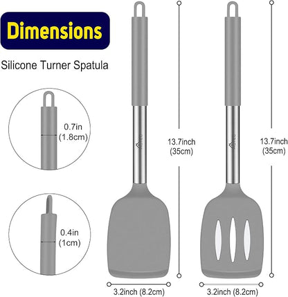 HOTEC Silicone Spatula Set of 2 Heat-Resistant 600°F & BPA-Free Kitchen - Image 5