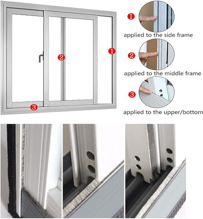 Weather Stripping Brush for Sliding Windows/Doors Frame Side, Pile Self - Image 6