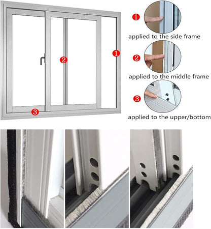 Weather Stripping Brush for Sliding Windows/Doors Frame Side, Pile Self - Image 2