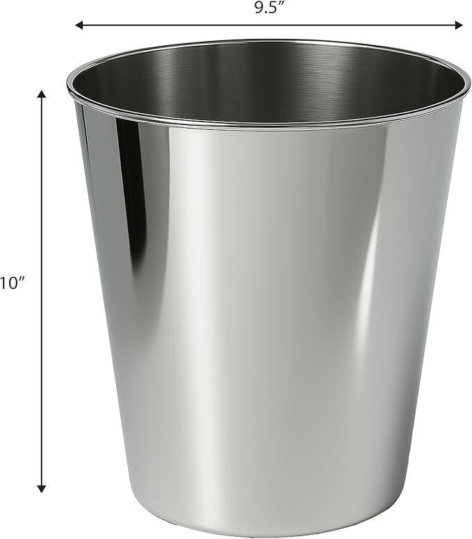 happimess HPM1113D-SET2 Nolan Modern Classic Smooth Steel 2 Gal Waste Bin - Image 3