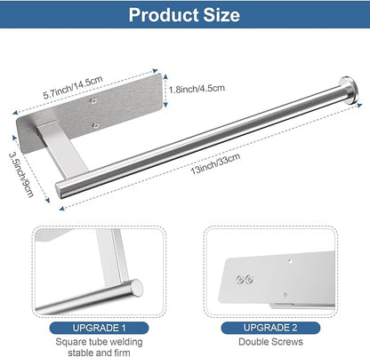CUXIXA Paper Towel Holder Under Cabinet 2 Pack, Upgraded Adhesive Paper Towel - Image 6