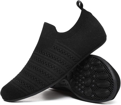 QZKDM Lightweight Slip on Grip Indoor House Slippers Barefoot Non Slip Home by QZKDM