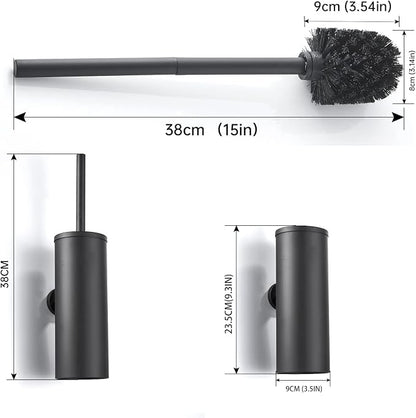 Toilet Brush and Holder Matte Black Toilet Bowl Brush Wall Mounted Toilet Brush - Image 7