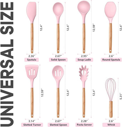 P&P CHEF Silicone Cooking Utensils Set, 8-Piece Kitchen Cooking Utensil - Image 2