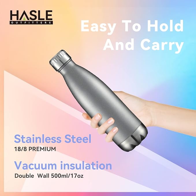 HASLE OUTFITTERS 17oz Stainless Steel Water Bottles Bulk, Vacuum Insulated - Image 3