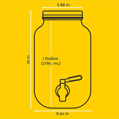 1-Gallon Drink Dispenser. Glass Beverage Dispenser - Image 3