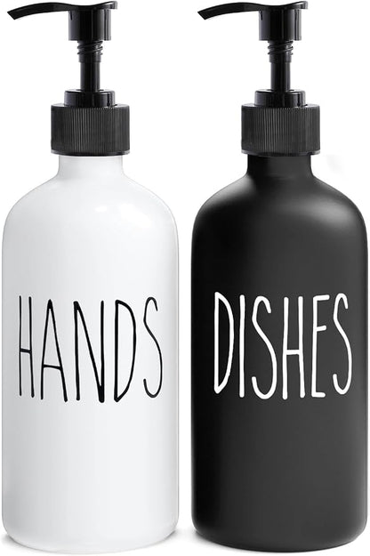 MOMEEMO Soap Dispenser Set 2 Pack, Contains Hand and Dish Soap Dispenser by MOMEEMO