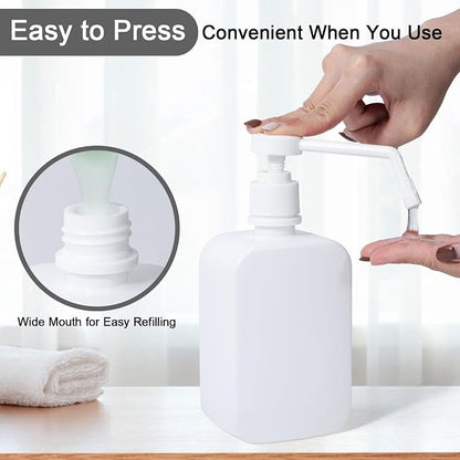 Pump Bottles Dispenser 16.9oz/500ml, 2 Pack Empty Plastic Lotion Shampoo Bottles - Image 3
