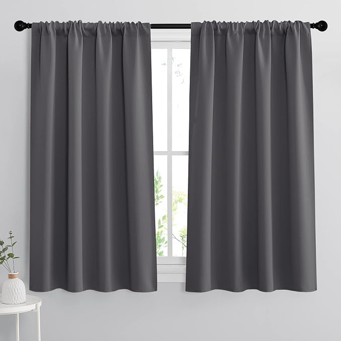 RYB HOME Curtains for Bedroom 63 inches Long, W 34 x L 63, 2 Panels by RYBHOME
