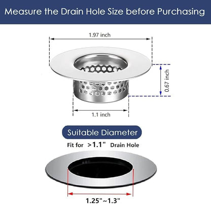 Bathroom Sink Strainer, Bathtub Drain Cover Lavatory Sink Drain Strainer Hair - Image 2