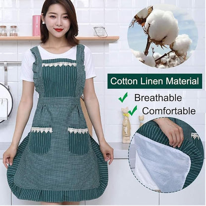 Cute Apron for Women with Pockets, Comfortable Kitchen Apron - Image 3