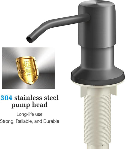 Soap Dispenser for Kitchen Sink and Extension Tube Kit, Stainless Steel - Image 4