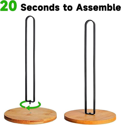 TONLEA Wooden Paper Towel Holder Countertop, Kitchen-Towel-Holder FreeStanding - Image 3