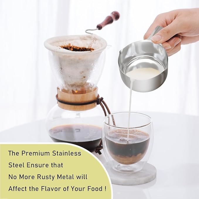 2PCS 1-1/2Cup Single Measuring Cup, Stainless Steel Measure Scoop, Metric and - Image 4