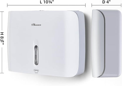 Paper Towel Dispenser Wall Mount Commercial Pack of 3 White Holder Fits - Image 3