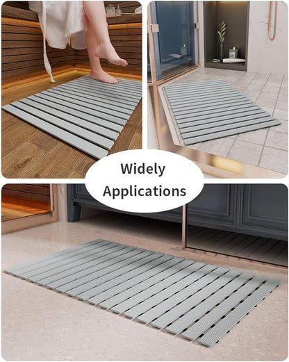 PADOOR Shower-Mat Non Slip, Heavy Duty Bathtub-Mat Curlable Quick Drain Sturdy - Image 6