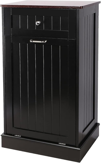 Betterhood Tilt Out Trash Cabinet 10 Gallon Wooden Free Standing Laundry Sorter by Betterhood
