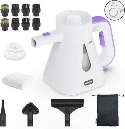 Steam Cleaner Handheld: 1200W Fast 10-Sec Heat-Up-750mL Tank-No Cooling-Refill by awasky