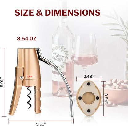 Forge Quality Compact Vertical Lever Corkscrew Wine Opener - Image 8