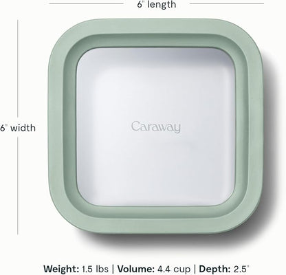 Caraway 6pc Glass Food Storage Set – 4.4 Cup Food Containers - Image 3