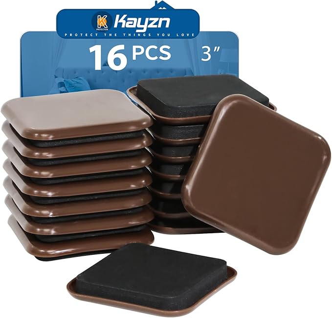 Square Furniture Sliders, 16pcs 3 inch Furniture Moving Kits Carpet Slider for Moving Heavy Furniture, Reusable Furniture Movers Sliders - Protect The Carpet Surface, Easily Move Any Items