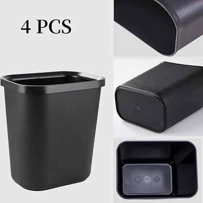 Black Small Trash Can 4Pack, 2Gallon/8 L Plastic Office Trash Can Garbage Can - Image 4