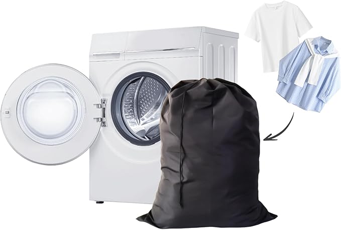 Extra Large Laundry Bag 12 Pack, Travel Laundry Bags with Drawstring Closure, 30"x40", for college, dorm and apartment dwellers (12PCS Black)