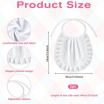 White Apron Cosplay, Waist Half Apron Puffy Tight Costume, Maid Aprons Kitchen - Image 2