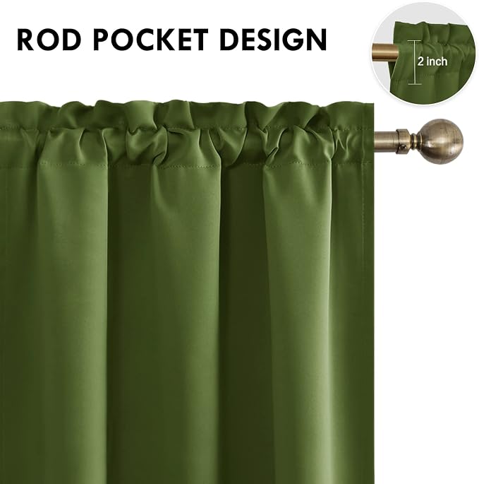 DWCN Blackout Curtains Room Darkening Thermal Insulated Bedroom Curtains Window - Image 4