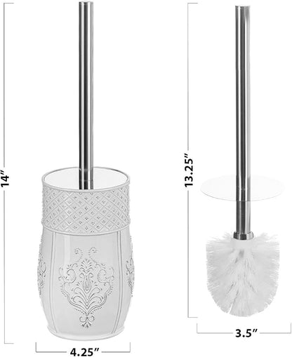 Creative Scents White Toilet Brush and Holder - Image 3