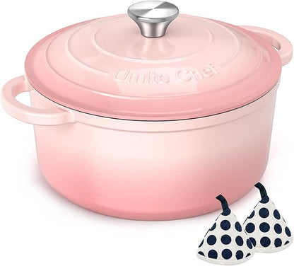 Umite Chef Enameled Cast Iron Dutch Oven-7QT Pot by UmiteChef