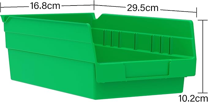 Akro-Mils 30130 Plastic Shelf Bins, Heavy Duty Storage Bins for Garage, Closet, and Drawer Organization, 12-Inch x 6-1/2-Inch x 4-Inch, Yellow, 12-Pack