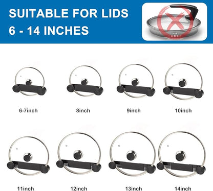 YONGAIJIA New Upgrade 4 Pack Adjustable Pot Lid Holder, Lid Organizer Fits 6" - Image 9