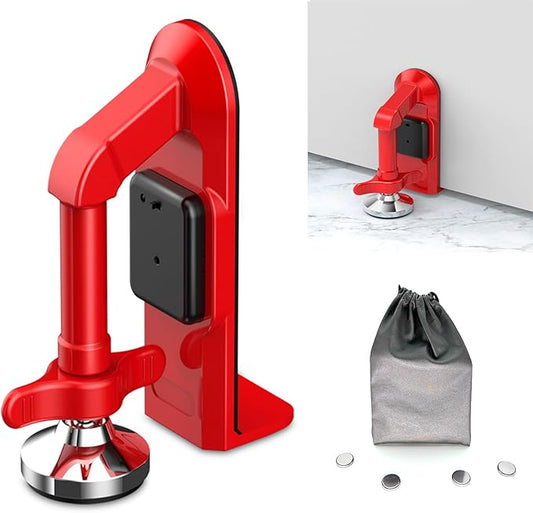 Upgraded Portable Door Stop Alarm with Strong Grip to The Floor, Non-Slip Door Stoppers Security Alarm Lasts 5 Seconds with 80dB, Perfect for Travel & Home Security