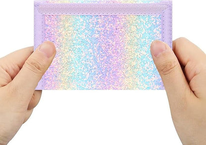 NEICY RFID Blocking Canvas Wallet for Men and Women - Camo Trifold Outdoor Sports Wallets with Magic Sticker for Teen Kids (Rainbow3)