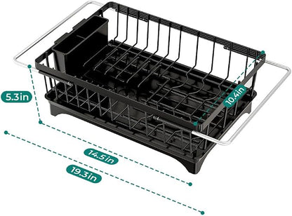 Small Dish Drying Rack in Sink, Expandable Stainless Steel Dish Drainers - Image 4