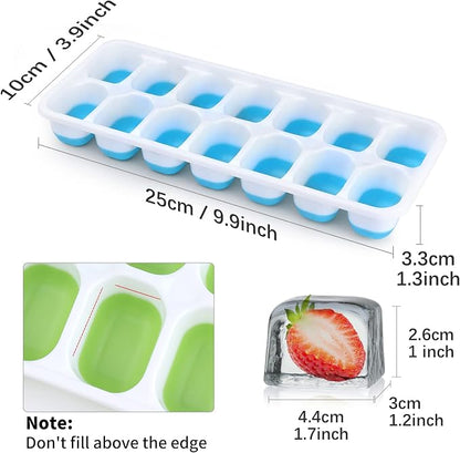 Silicone Ice Cube Tray, Jrisbo 4 Pack Easy-Release & Flexible 14-Ice Cube Trays - Image 7