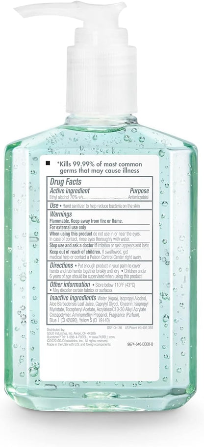 PURELL Advanced Hand Sanitizer Soothing Gel, Fresh Scent, 8 fl oz Pump Bottle - Image 2