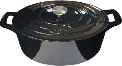 La Cuisine Enameled Cast Iron Oval Dutch Oven Casserole 6.75 QT 33x25x16cm Matt by LaCuisineforlife