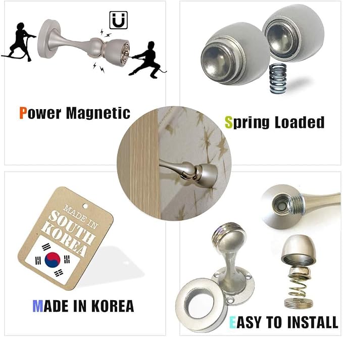 Magnetic Door Stop, Magnetic Door Catch, Door Holder, Door Stops, Wall Mounted - Image 3