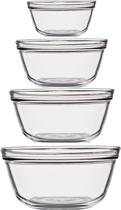 Anchor Hocking 4 Piece Glass Mixing Bowls Set – Durable, and Dishwasher Safe – by AnchorHocking