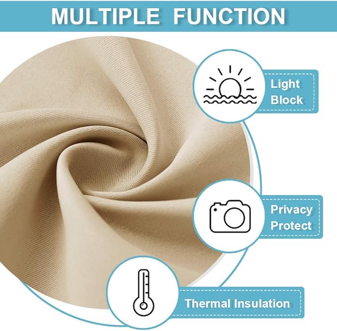 RYB HOME Short Curtains for Living Room Blackout Portable Blinds Shades for - Image 6