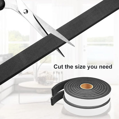 2 Rolls Weather Stripping Door Seal, Adhesive Closed Cell Weather Strip… - Image 4